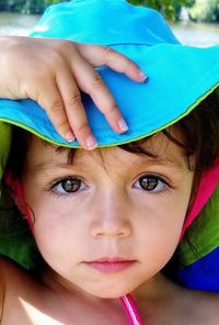 Close-up portrait of cute girl