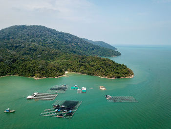 High angle view of sea against sky