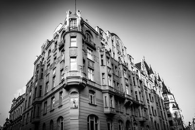 Low angle view of building against clear sky