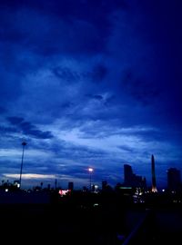 City skyline at dusk