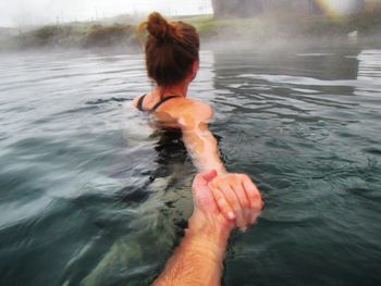 Full length of man swimming in sea