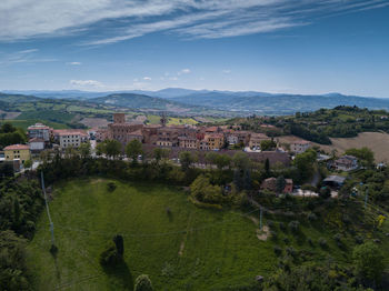 Beautiful italian medieval village, sant'angelo in lizzola, in the province of pesaro and urbibo