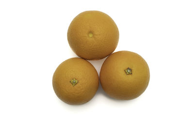 Close-up of oranges against white background