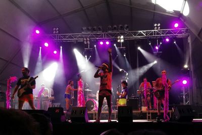 People enjoying music concert