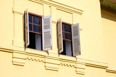 Low angle view of residential building against sky