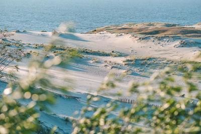 High angle view of beach against sky