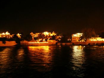 Illuminated city at night