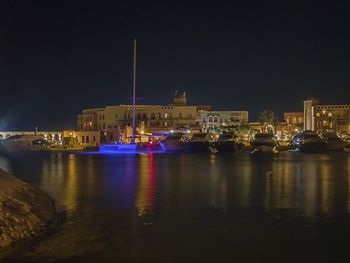 Abu tig marina in el gouna, egypt at night