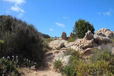 Scenic view of rock formations against sky