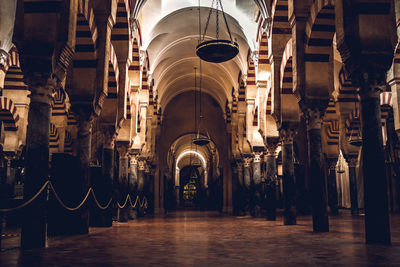 View of illuminated lights in building