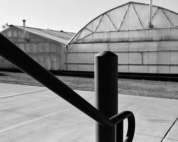 Close-up of built structure against clear sky