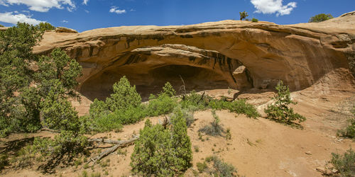 Scenic view of rock formation against sky