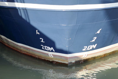 High angle view of boat in sea