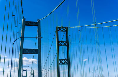 Low angle view of suspension bridge