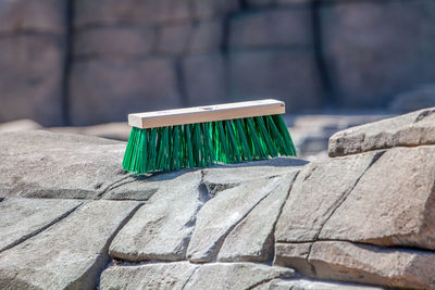 Close-up of deck chair