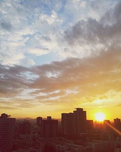 Sunset over city