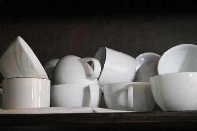 Close-up of coffee cup on table