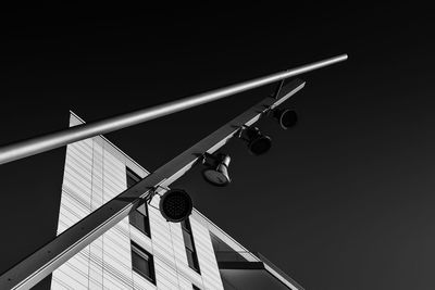 Low angle view of street light against clear sky