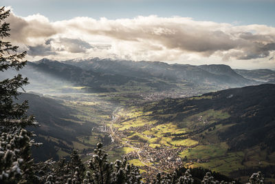 Scenic view of mountains against sky