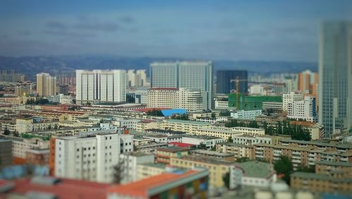 High angle view of cityscape