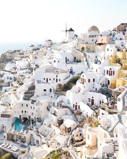 High angle view of townscape against sky