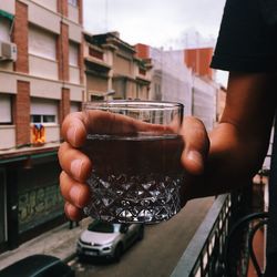 Man holding glass of water