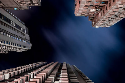 Low angle view of buildings at night