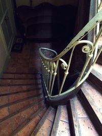 High angle view of staircase