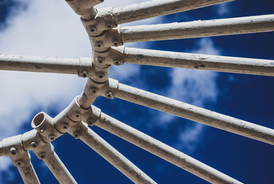Low angle view of chain against sky