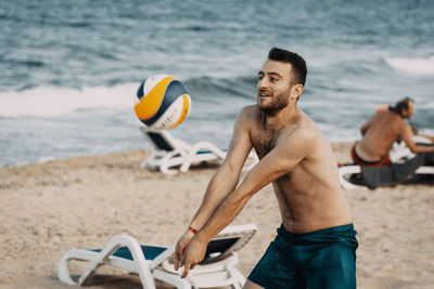 Young man on beach