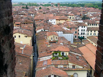 High angle view of residential district