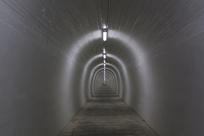 Long white pedestrian tunnel