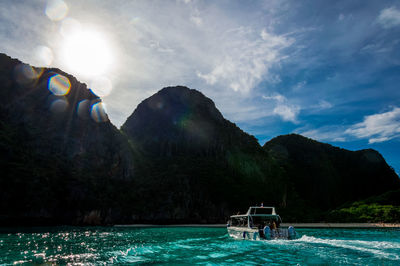 View of boat in water