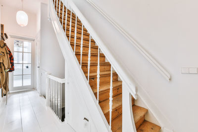 Low angle view of staircase at home