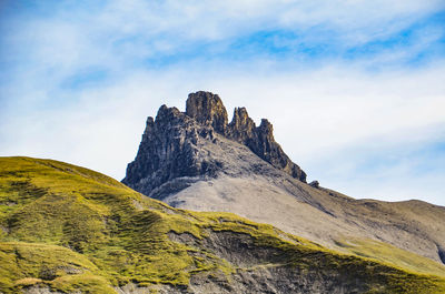 Scenic view of mountain range against sky