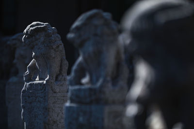 Close-up of angel statue in cemetery