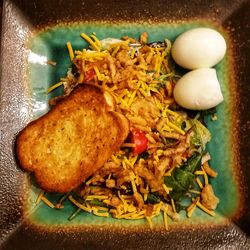 Close-up of food on table