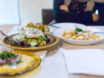 Close-up of food in plate on table