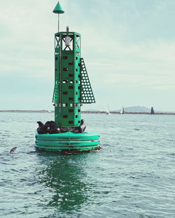 Ship in sea against sky