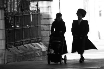 Woman walking in city