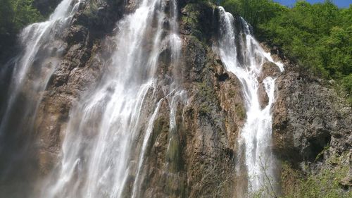 Scenic view of waterfall