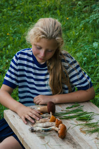 Young woman holding ice cream