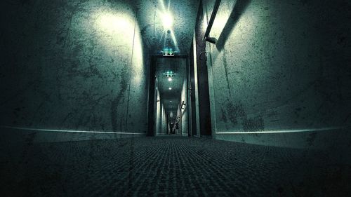 Empty illuminated room