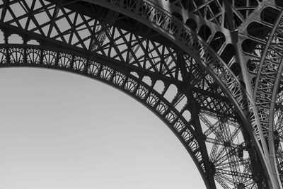 Low angle view of eiffel tower against sky