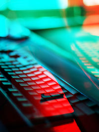 Close-up of laptop on table