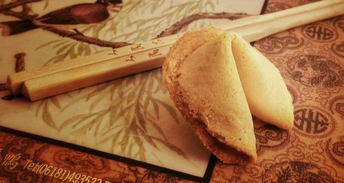 Close-up of food on table