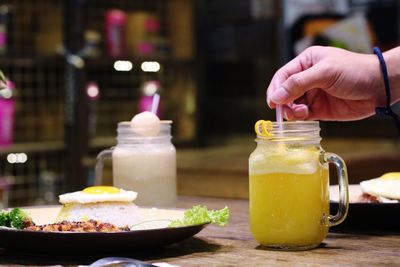 Close-up of drink on table