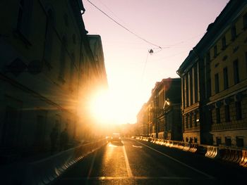 Road passing through city