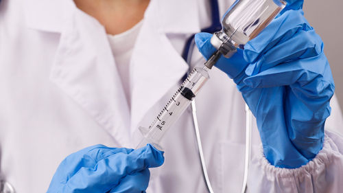 Low section of person working