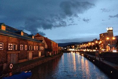 View of canal with buildings in background